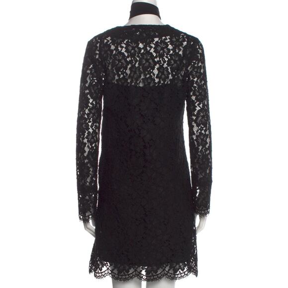 Sandro Paris Raoule Black Lace Tie Neck Cocktail Dress 3 40 L - Picture 7 of 12
